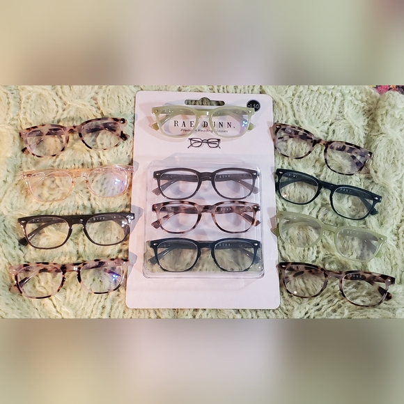 TWELVE pairs of rae dunn "judy" readers 1.50 strength, 5 w/blue light coating!! - Picture 1 of 3